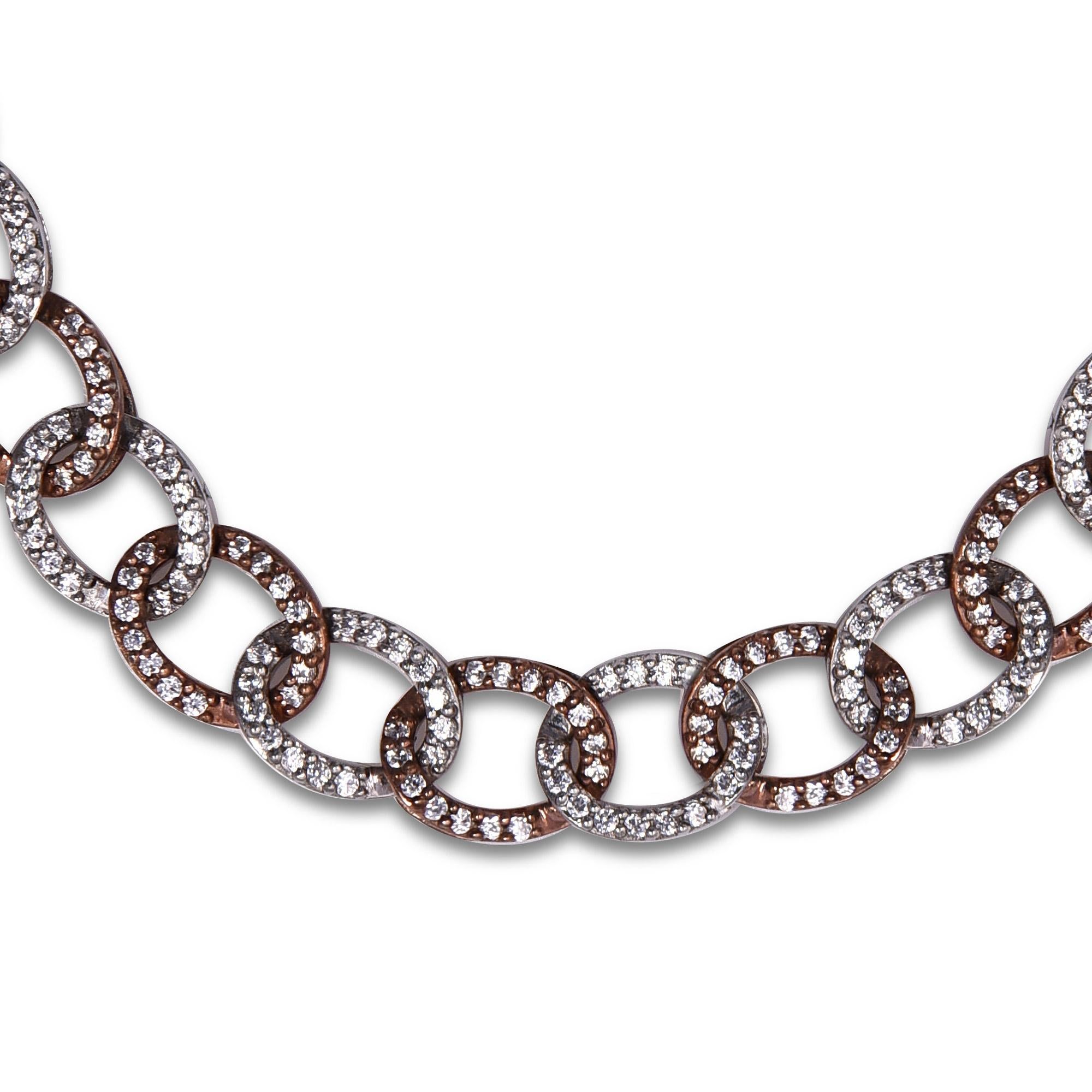 Art Deco TJD 3.0 Carat Round Diamond 18K white gold 18 inches Designer Fashion Necklace For Sale