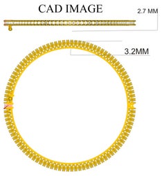 TJD Diamante rotondo da 3,0 carati in oro bianco 18 carati Classis Bangle a cerniera a tutta eternità