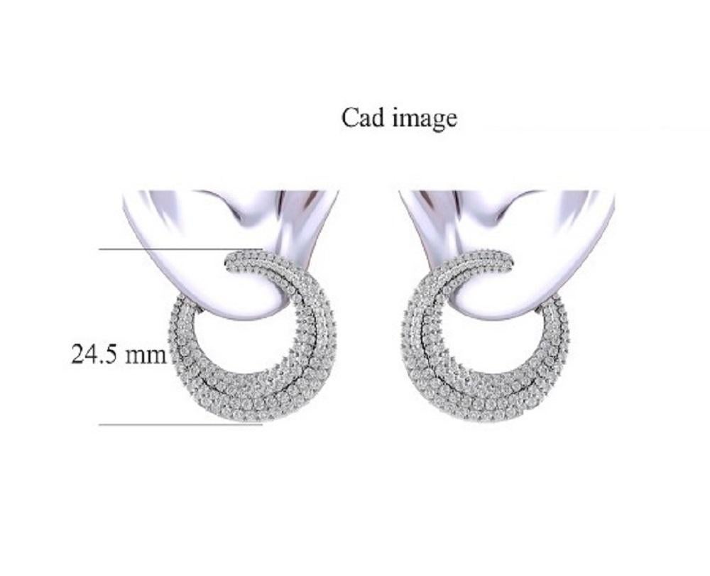 Honor the women you love with this designer diamond hoop earring is expertly crafted in 18 Karat White Gold and features 268 round diamond set in prong setting. This hoop earring has high polish finish and is a valuable addition to any jewelry