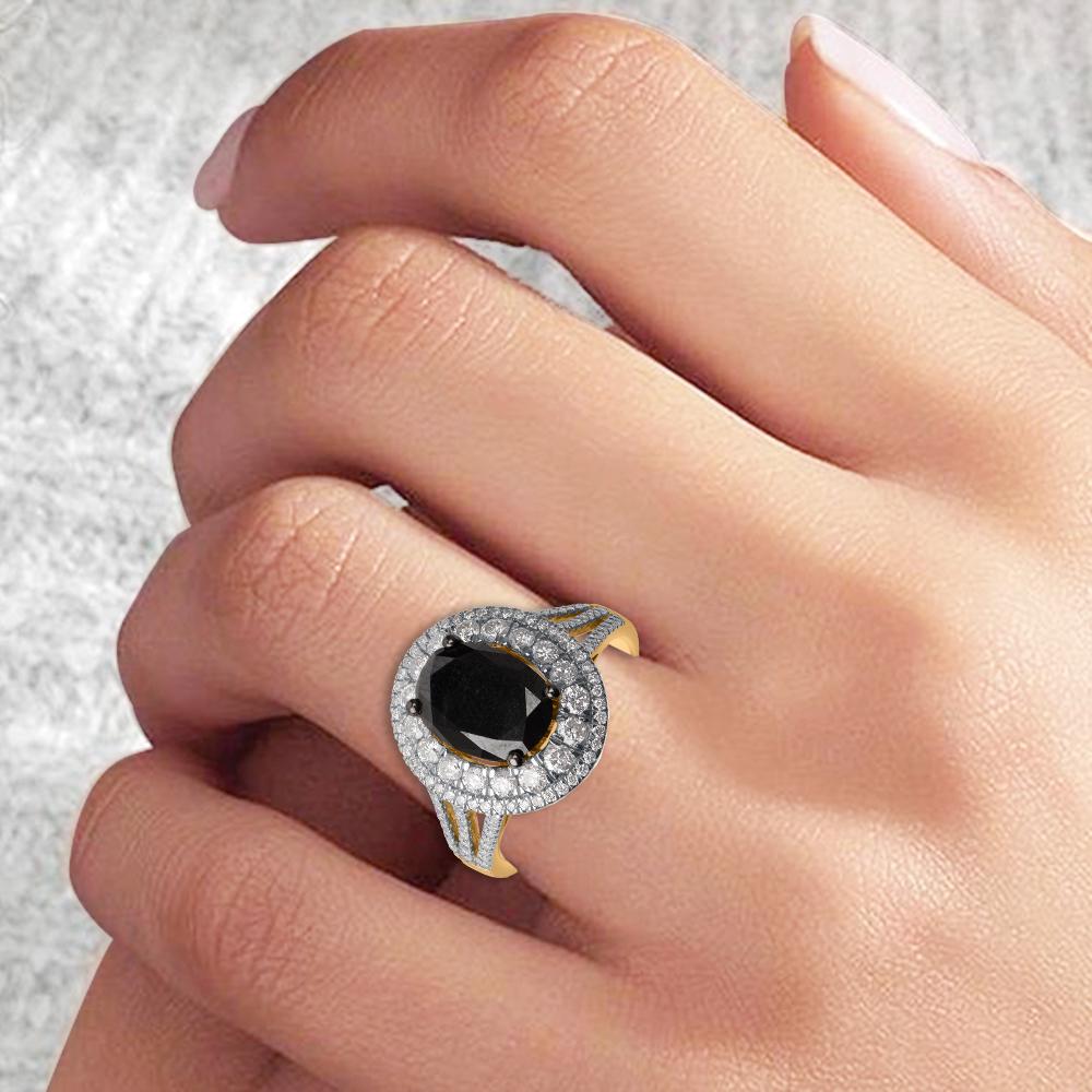 3 carat black diamond ring