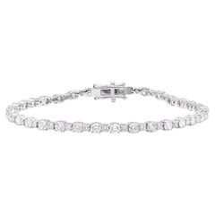 TJD Bracciale A Link in oro bianco 14KT con diamanti naturali a taglio brillante da 4,15 carati