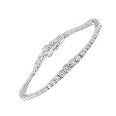 TJD 5.0 Carat Brilliant cut Diamond 14 Karat Gold Graduating Tennis Bracelet