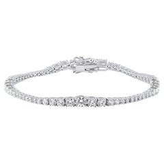 TJD Bracelet de tennis en or 14 carats avec diamant Brilliante de 5.0 carats