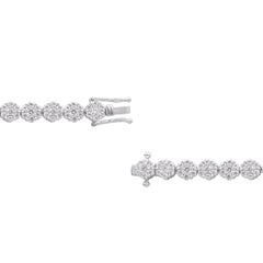 TJD 5,0 Karat natürlicher Diamant im Brillantschliff 18KT Weißgold Blumenarmband