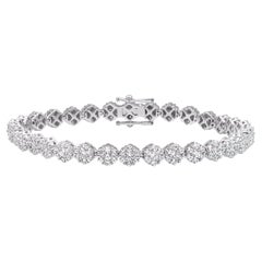 TJD Bracelet fleur en or blanc 18KT avec diamant naturel taille brillant de 5,0 carats