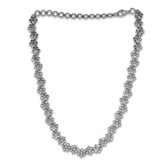 TJD 5,0 Karat Runder Brillantschliff 18 Karat Weißgold Diamant Mode Halskette