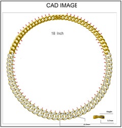 TJD 5.0 Carat Round Diamond 14K Yellow Gold 18 inches Designer Fashion Necklace