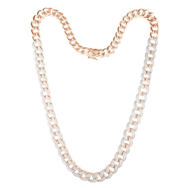 TJD 5.0 Carat Round Diamond 14K Yellow Gold 18 inches Designer Fashion Necklace