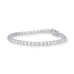 TJD 5.0 Carat Round Diamond Tennis Bracelet in 18K White Gold