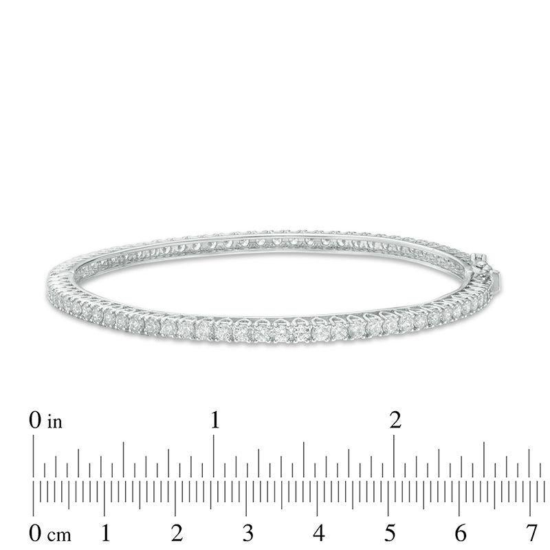 TJD 5.00 Carat Diamond Full Eternity Bangle Hinged Bracelet 14 Kt White Gold In New Condition For Sale In New York, NY