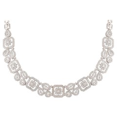  TJD 5.50 Carat Diamond 18 Karat White Gold Stunning Glorified Bridal Necklace