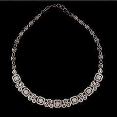 TJD 5.50 Carat Diamond 18 Karat White Gold Stunning Glorified Bridal Necklace