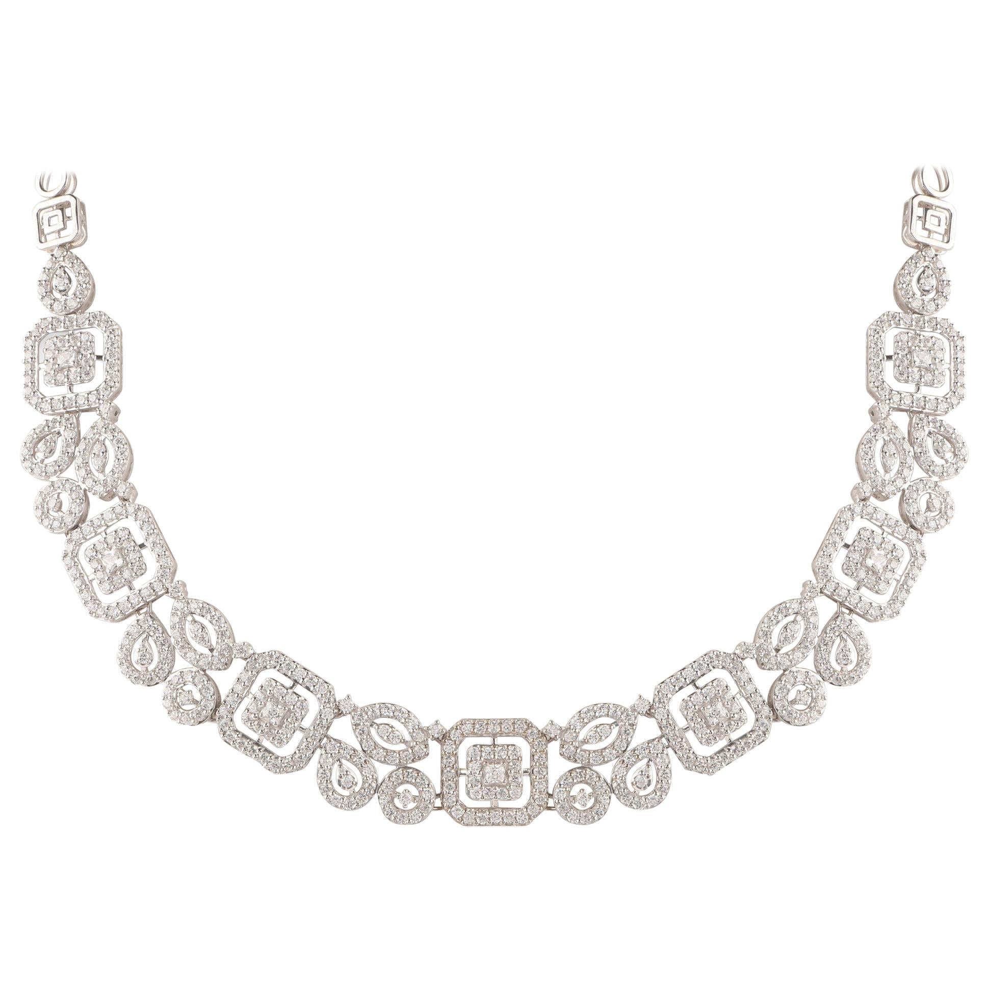 TJD 5.50 Carat Diamond 18 Karat White Gold Stunning Glorified Bridal Necklace