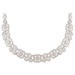 TJD - Collier de mariage en or blanc 18 carats avec diamant de 5,50 carats
