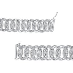 TJD Pulsera de Círculos Entrelazados de Diamantes Naturales de 7,0 Quilates y Oro Blanco de 14 Kilates