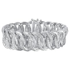 TJD 7.0 Carat Natural Diamond 14 Karat White Gold Interlocking Circles Bracelet