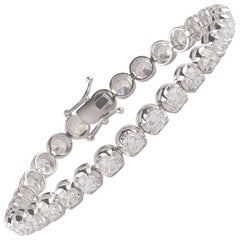 TJD 9.00 Carat Diamond 14 Karat White Gold Classic Tennis Bracelet