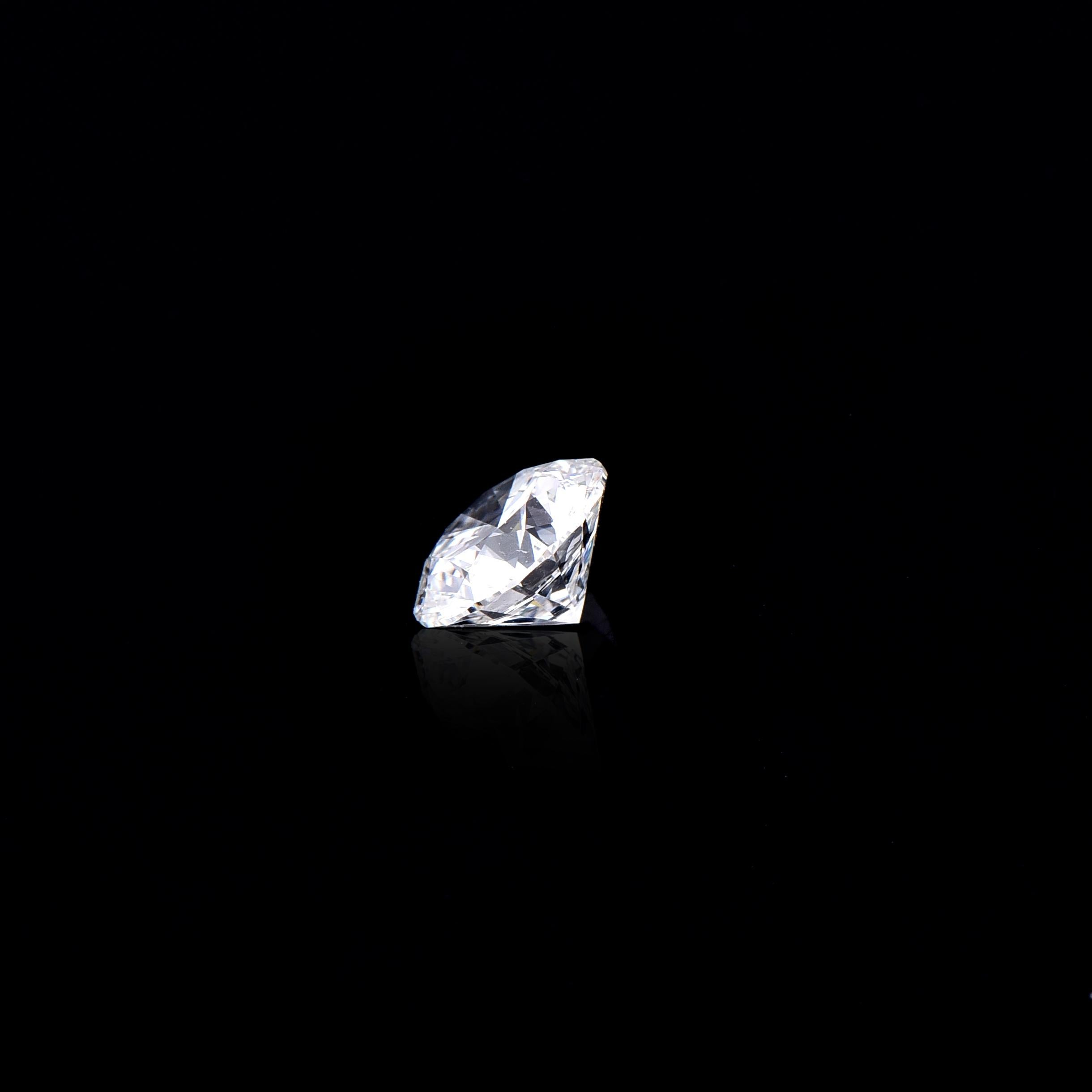 Round Cut TJD Certified Canadian Colourless 0.54 Carat Round Brilliant Cut Loose Diamond For Sale