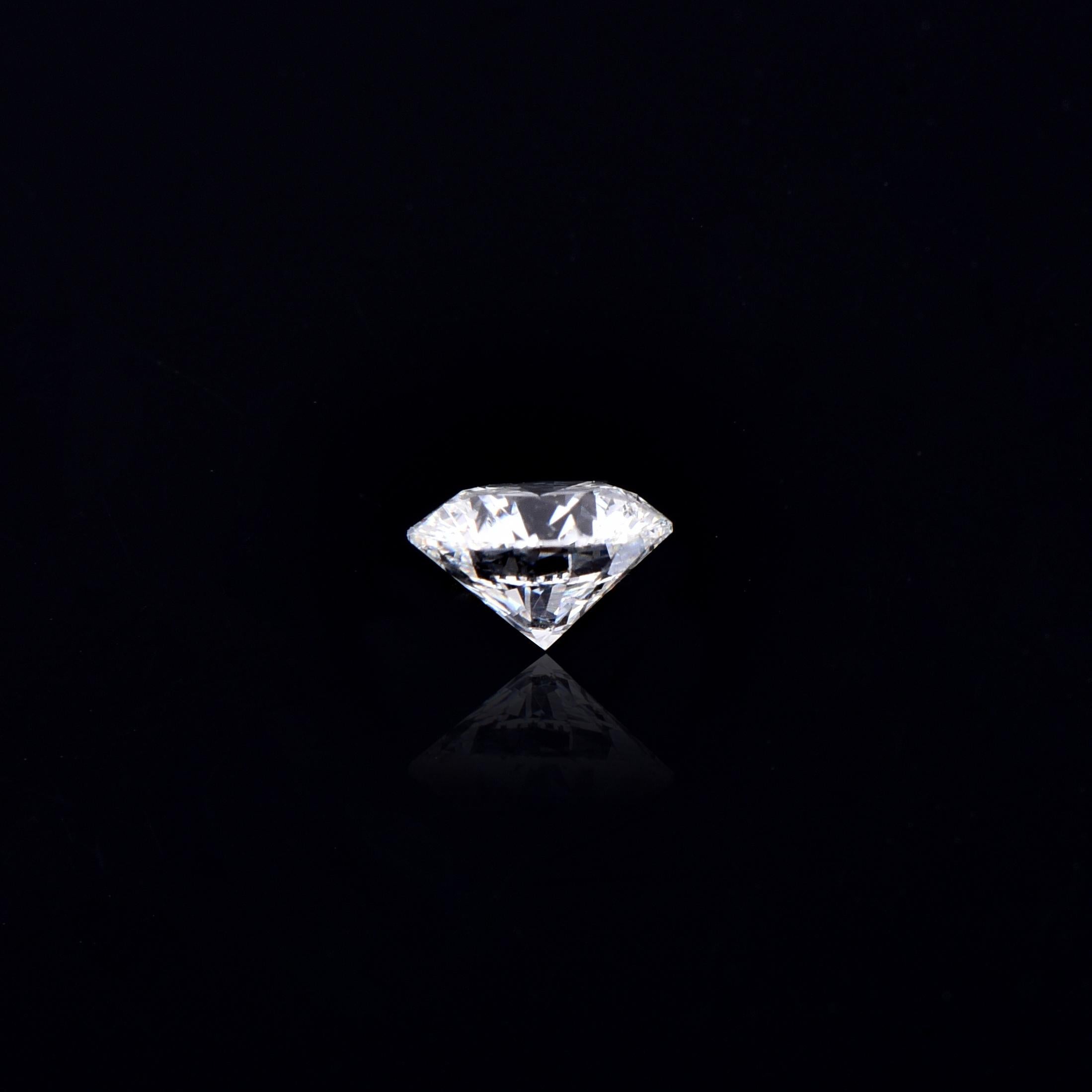 TJD Certified Canadian Colourless 0.54 Carat Round Brilliant Cut Loose Diamond In New Condition For Sale In New York, NY