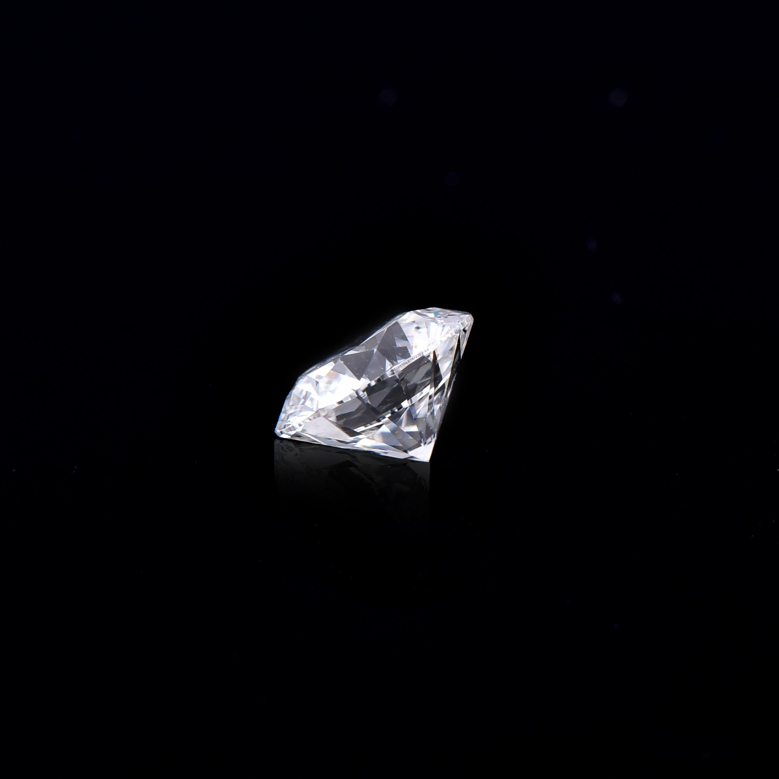 Moderne Diamant libre canadien certifié TJD, sans couleur, taille ronde brillant de 0,63 carat en vente