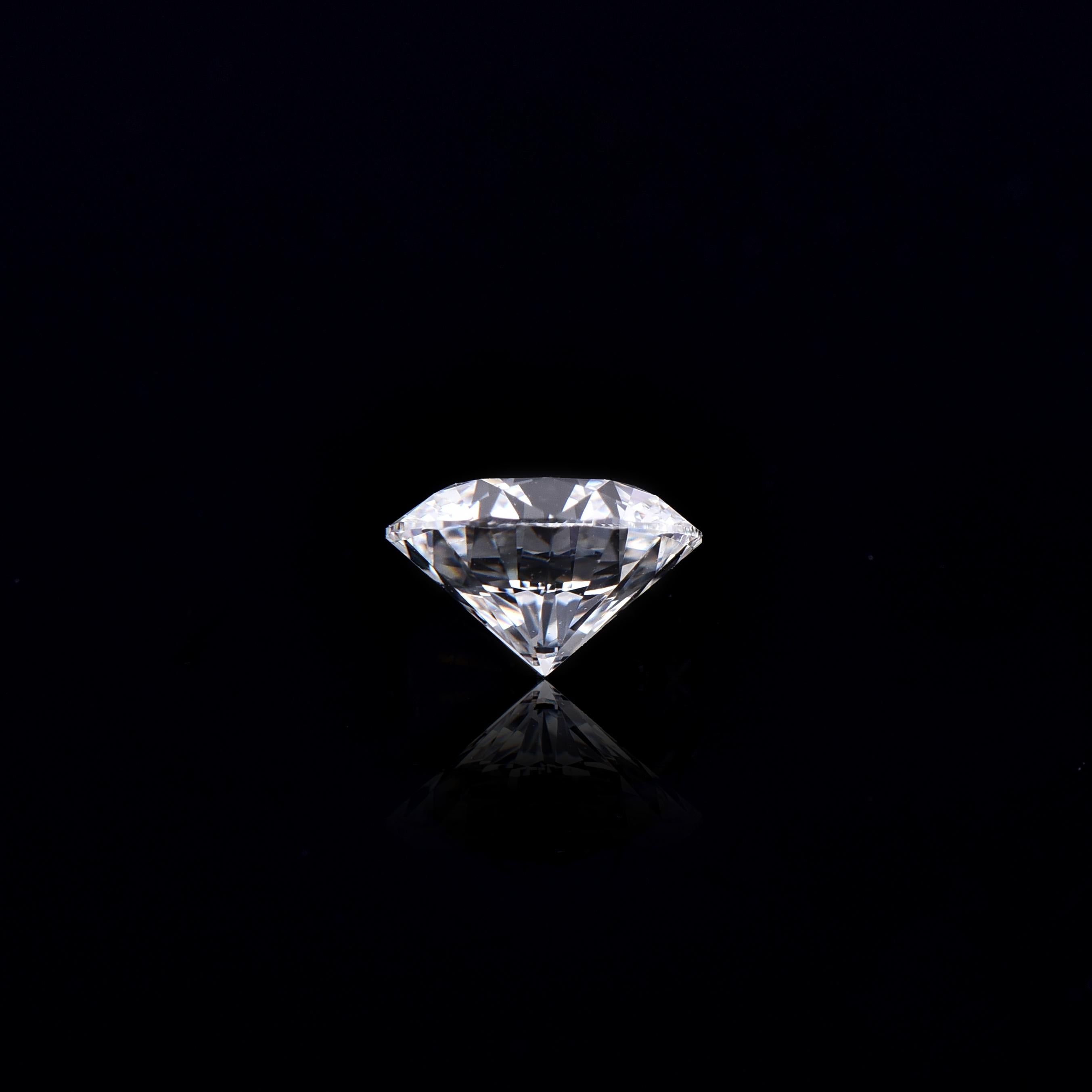 Taille ronde Diamant libre canadien certifié TJD, sans couleur, taille ronde brillant de 0,63 carat en vente
