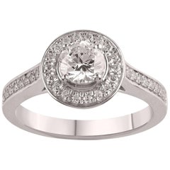 EGL Certified 1.00 Carat Diamond White Gold Engagement Ring For Sale at ...