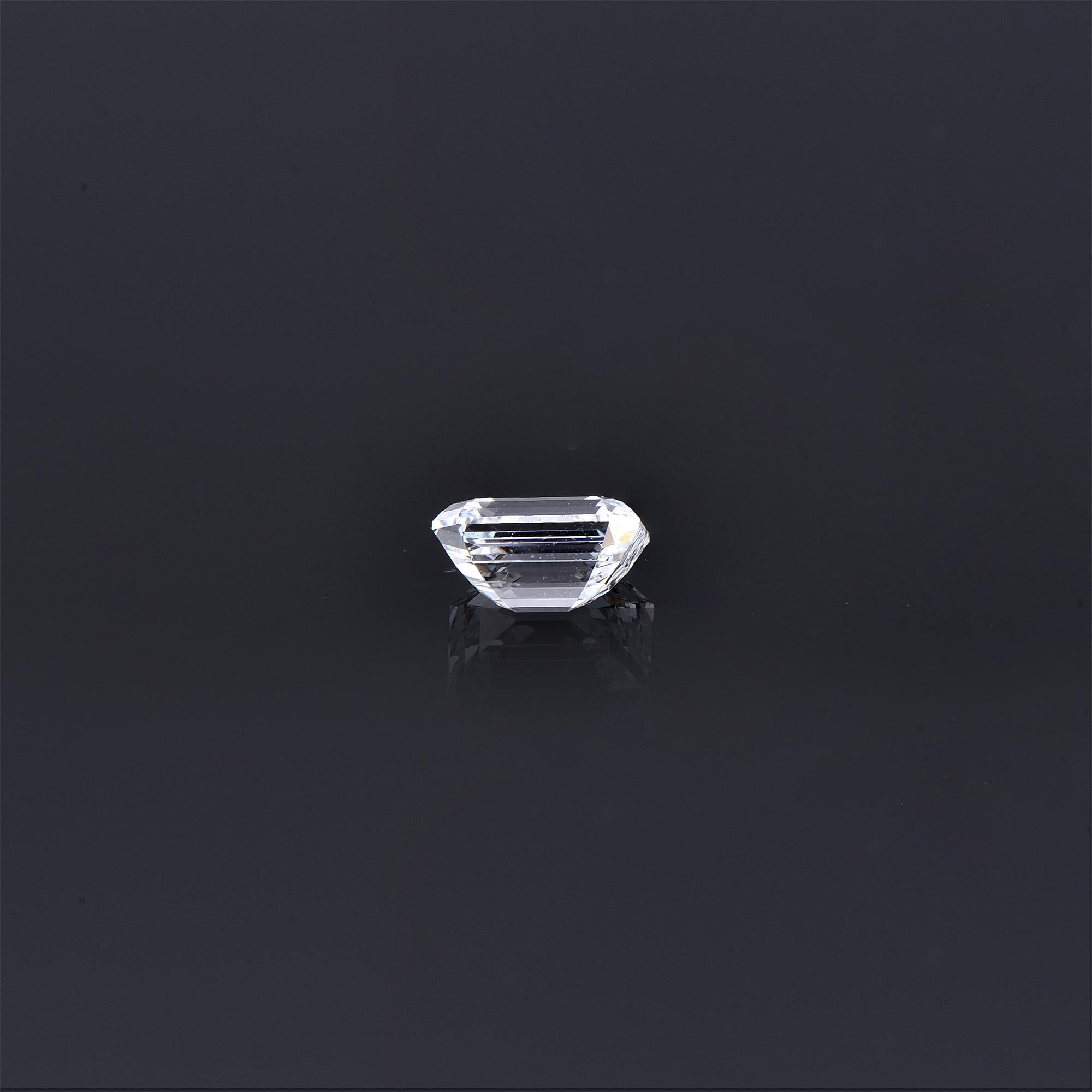Taille émeraude TJD Diamant brut certifié GIA de 1,01 carat taille émeraude, couleur F, pureté VS1 en vente
