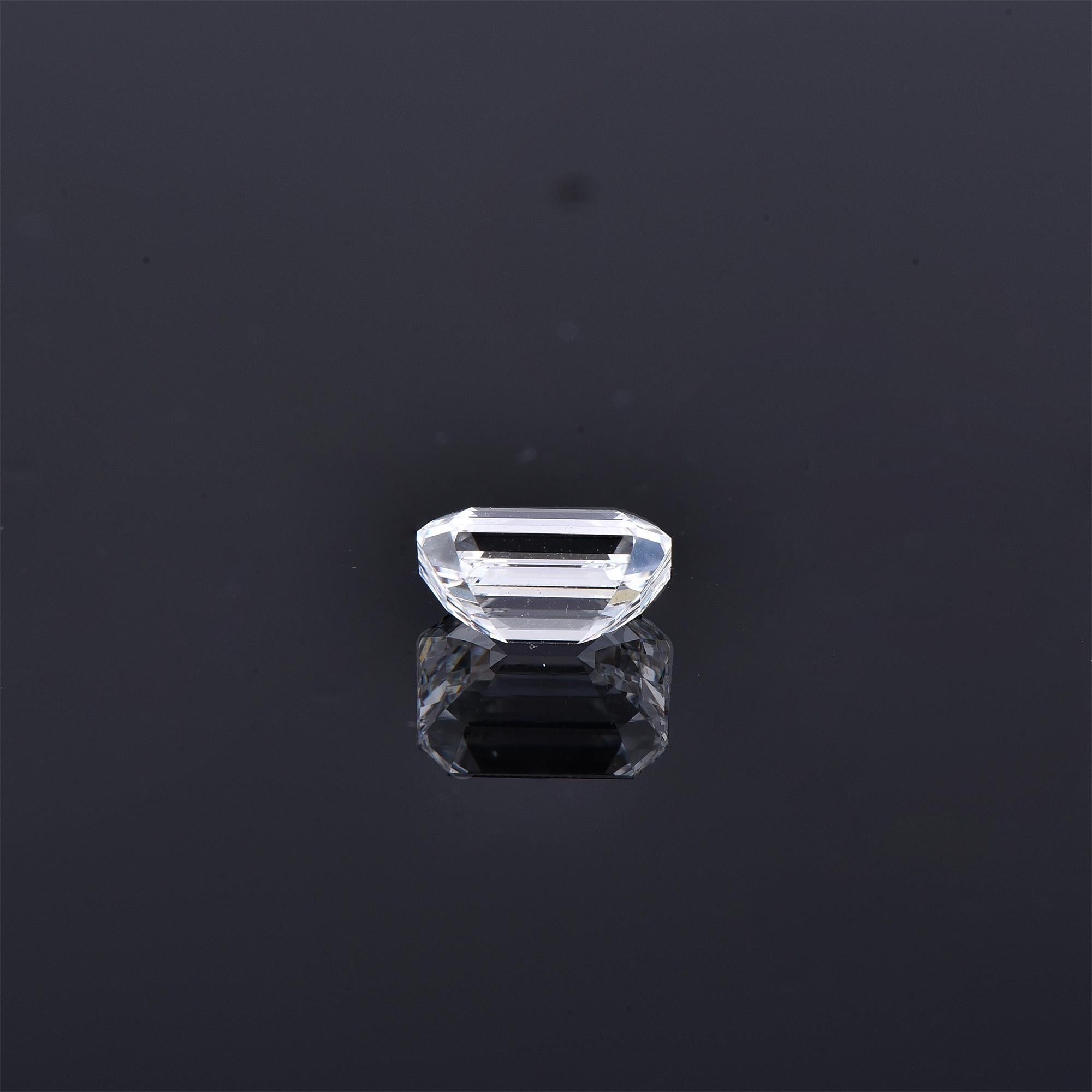 Taille émeraude Diamant non serti de 1,08 carat de taille émeraude certifié GIA, couleur D, pureté VVS1, TJD en vente