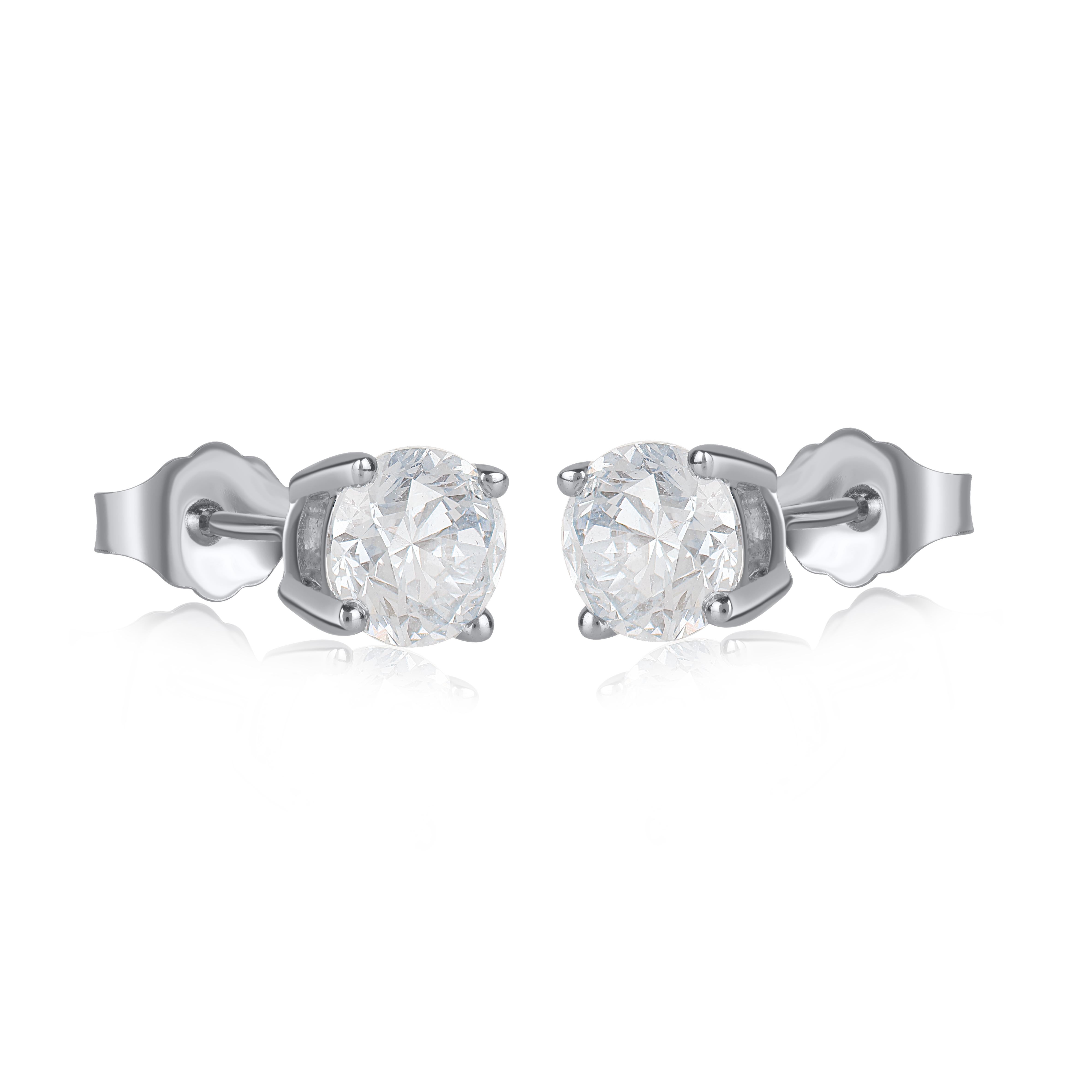 These shimmering and striking diamond stud earrings are perfect for yourself or for gifting to someone special. The Total Diamond Carat weight of the 2 stones is 1.50 CT and each pair of stud earrings comes along with an IGI Certification