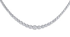 TJD IGI Certified 5.0 Carat Diamond 14 K White Gold Prong Set Tennis Necklace