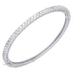 TJD IGI Certified 5.00 Carat Full Eternity Diamond White Gold Designer Bangle
