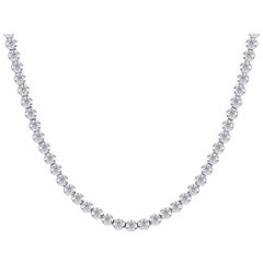 TJD IGI zertifizierte 5,00 Karat Diamant 14 K Weißgold Prong Set Tennis Halskette