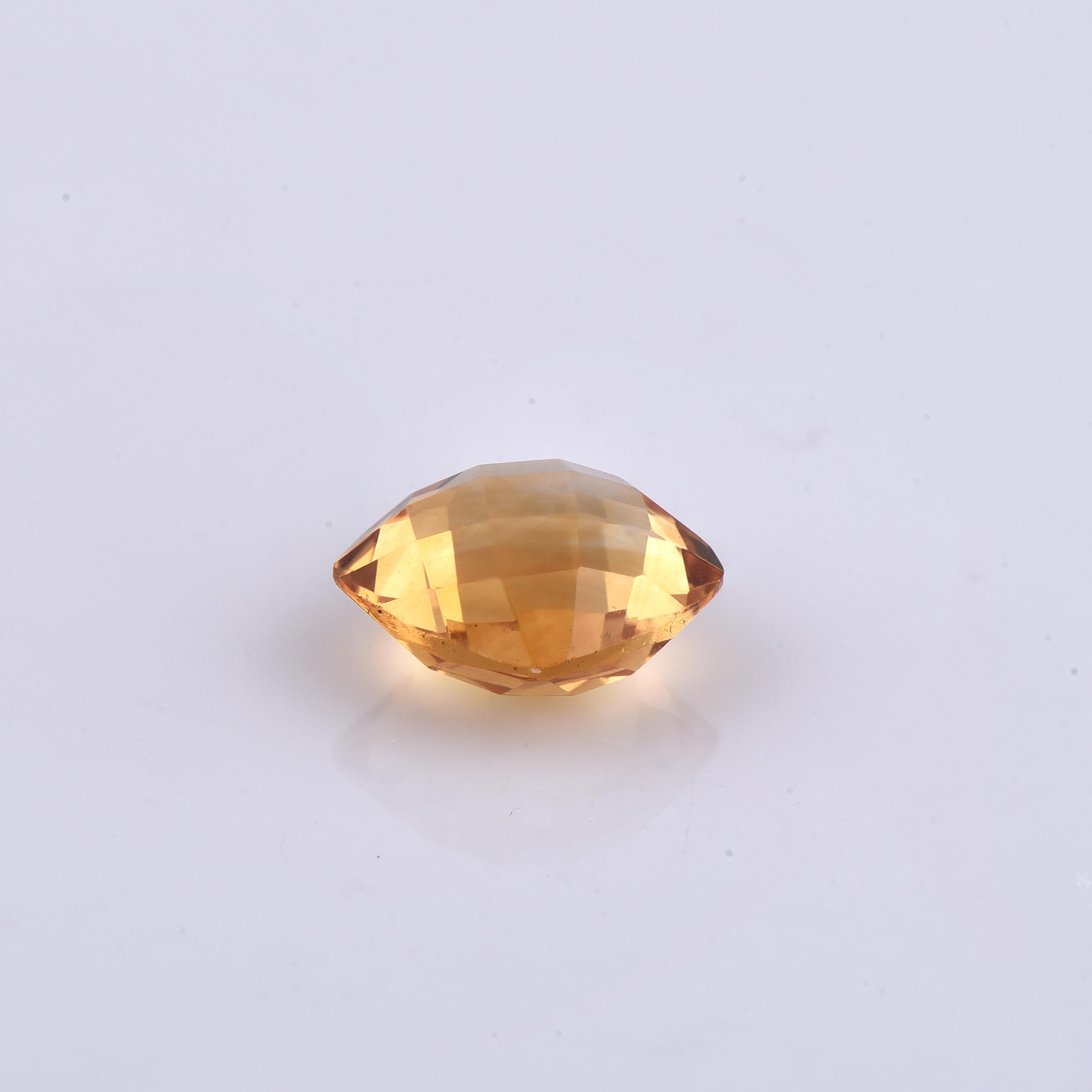 Stone Information: Natural Citrine 
Shape/Cut: Cushion Cut
Color: Yellow
Dimensions (mm): 10.00 x 10.00 x 5.70
Weight: 3.95ct