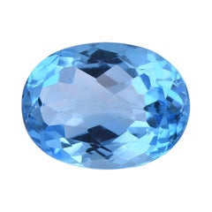 TJD Loose Natural Swiss Blue Topaz 11.73ct Oval Shape Gemstone for Any Jewellery