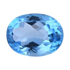 TJD Loose Natural Swiss Blue Topaz 13.71ct Oval Shape Gemstone for any Jewellery