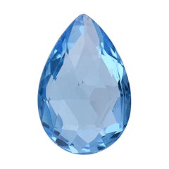 TJD Loose Natural Swiss Blue Topaz 7.26 Cts Pear Shape Gemstone for Ring/Pendant