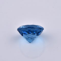 TJD Loose Natural Swiss Blue Topaz 7.80 Cts Round Gemstone for Ring and Pendant