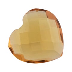 TJD Loose Yellow Natural Citrine 7.29 Ct Heart Shape Gemstone for Any Jewellery