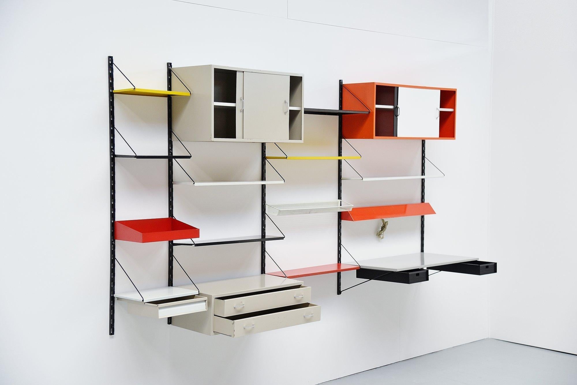 Tjerk Reijenga shelving unit by Pilastro Holland, 1960 In Good Condition In Roosendaal, Noord Brabant