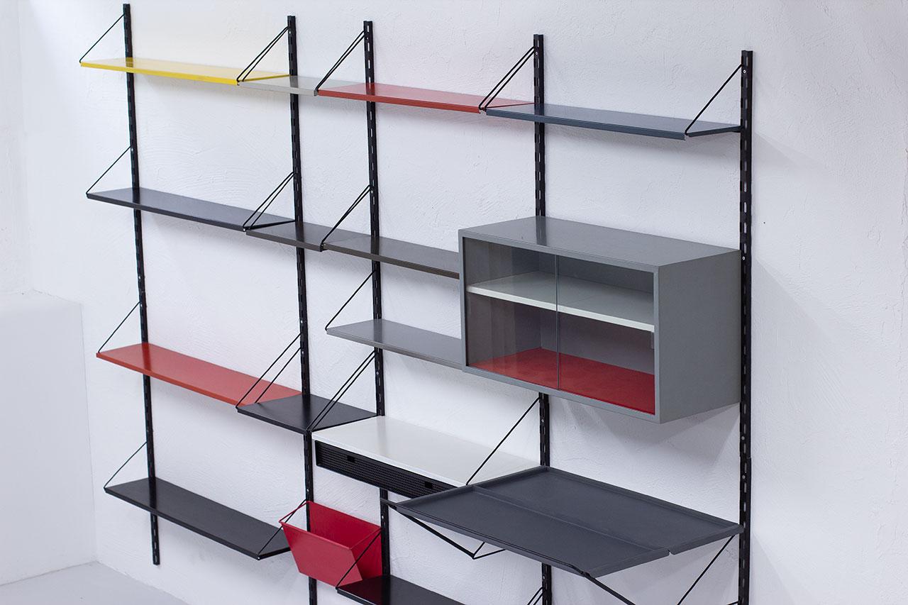 Dutch Tjerk Reijenga Shelving Wall Unit by Pilastro, Holland, 1960 For Sale