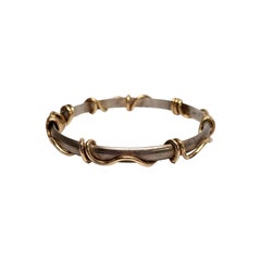 TJL Sterling Silver Gold Filled Wire Wrap Bangle Bracelet