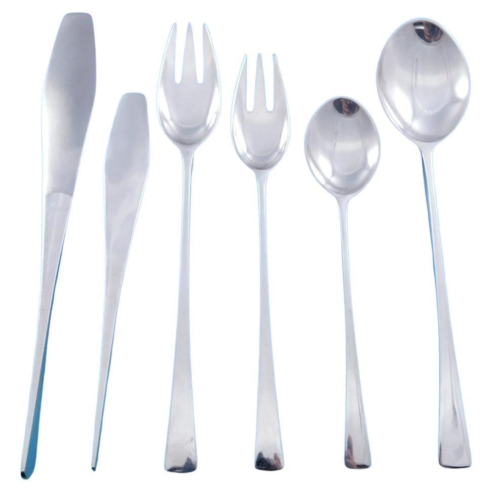 Tjorn by Dansk Sterling Silver Flatware Set 8 Service 51 Pieces Mid-Century Mod For Sale