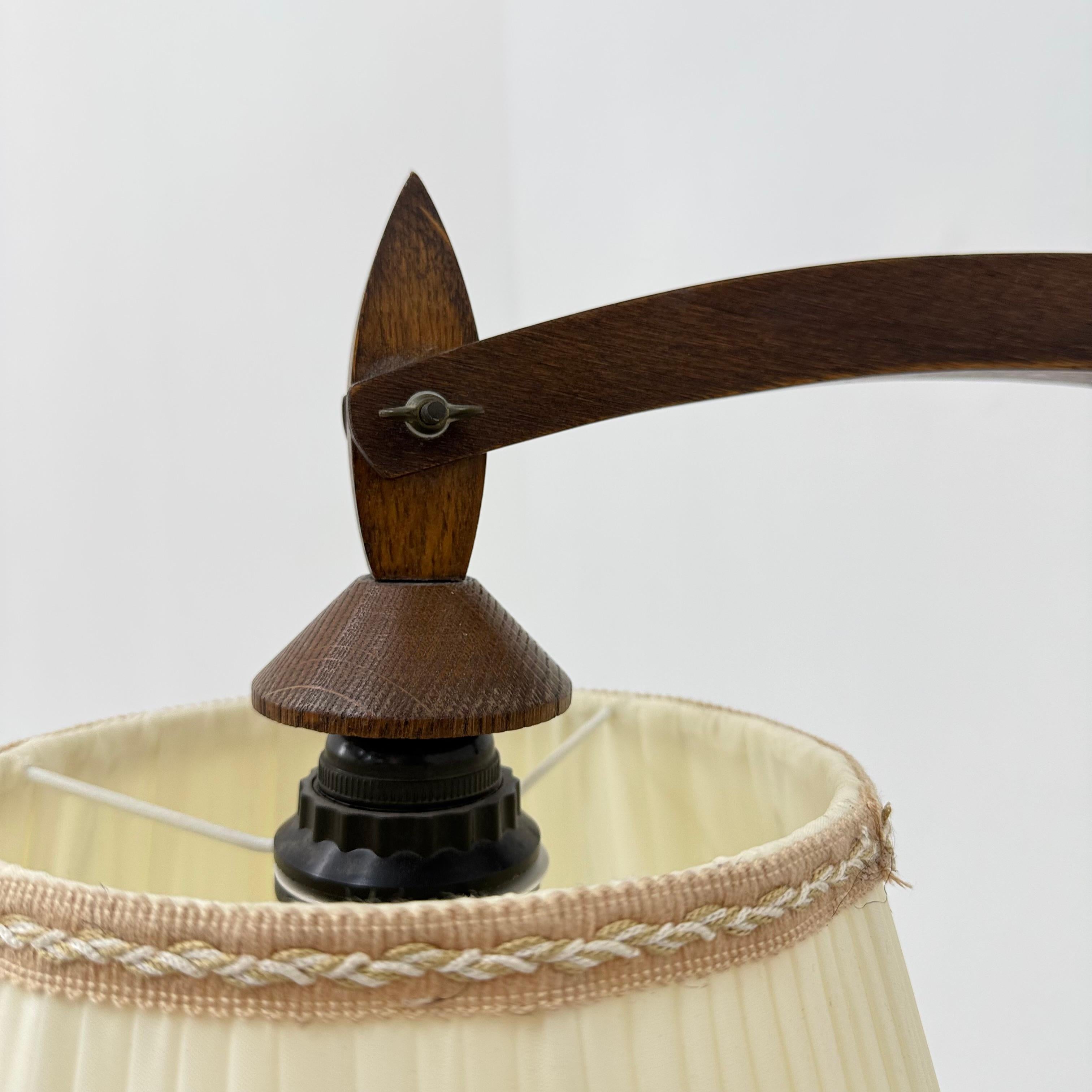 T.J.W Zweers lampe murale vintage en bois d'Oak Oak 1950s en vente 4