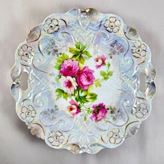 TL Lehmann Bavarianische schillernde Rosenschale mit Henkel, TL