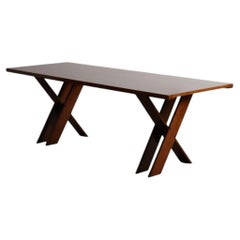 Mesa de comedor TL58 en nogal de Marco Zanuso para Poggi, Italia Años 60