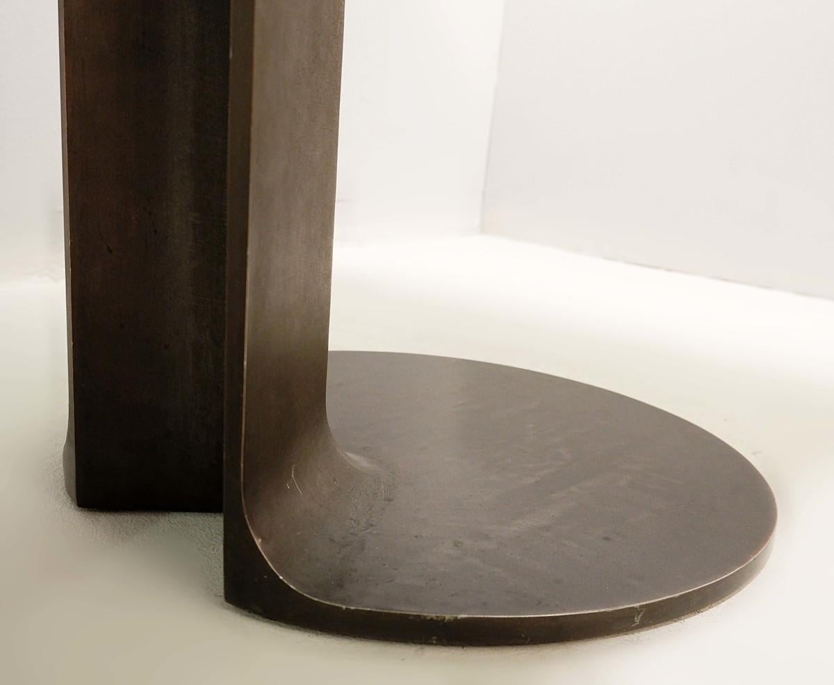 Mid-Century Modern 'TL59' Brown Patinated Bronze Base and Smoked Glass Top, by Scarpa for Poggi