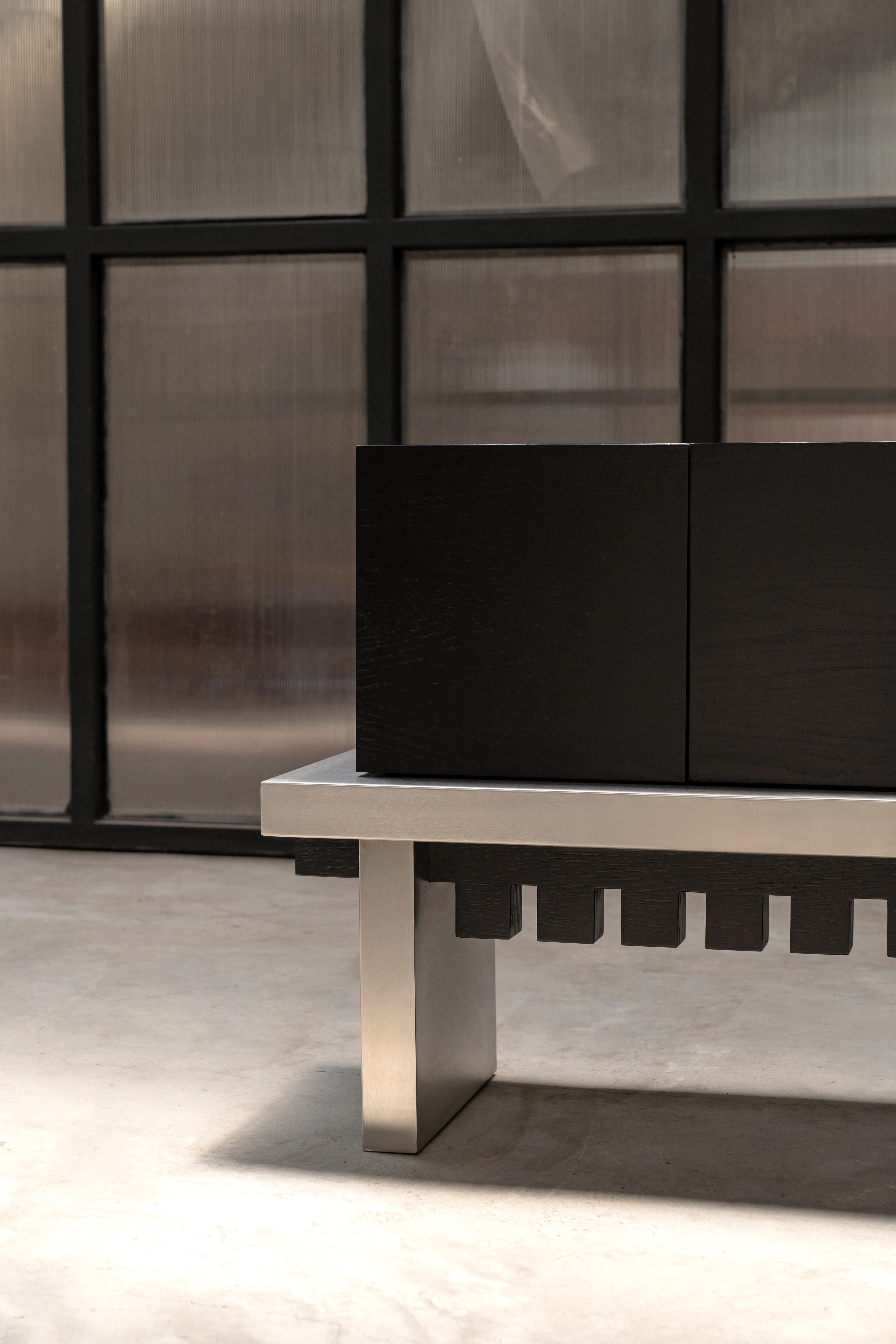 Mexican Tlameme Contemporary Credenza For Sale