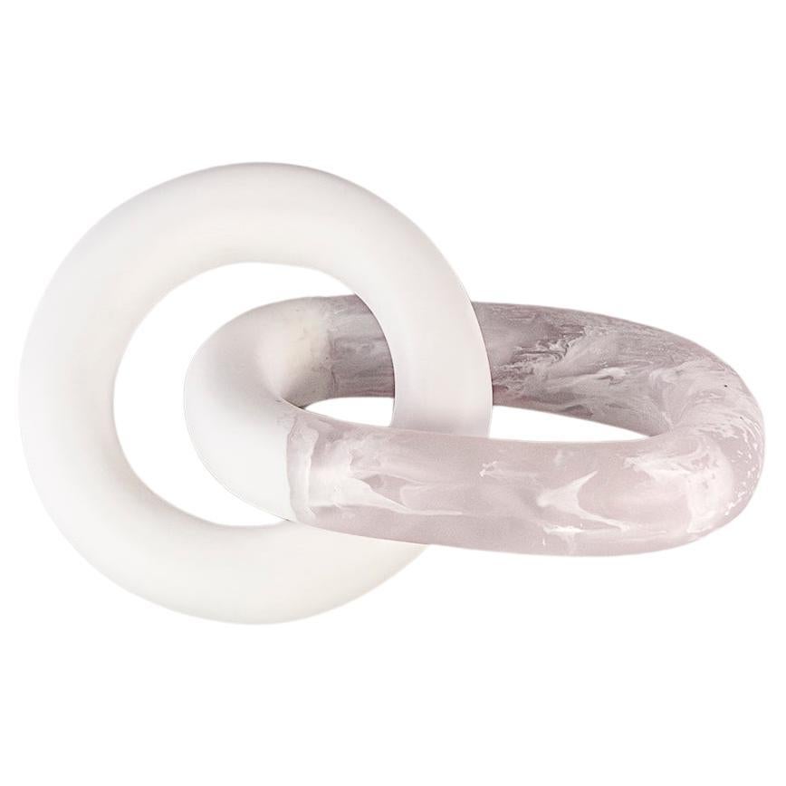 Tlaxco Handmade White & Clear Resin Chain Sculpture, in Stock