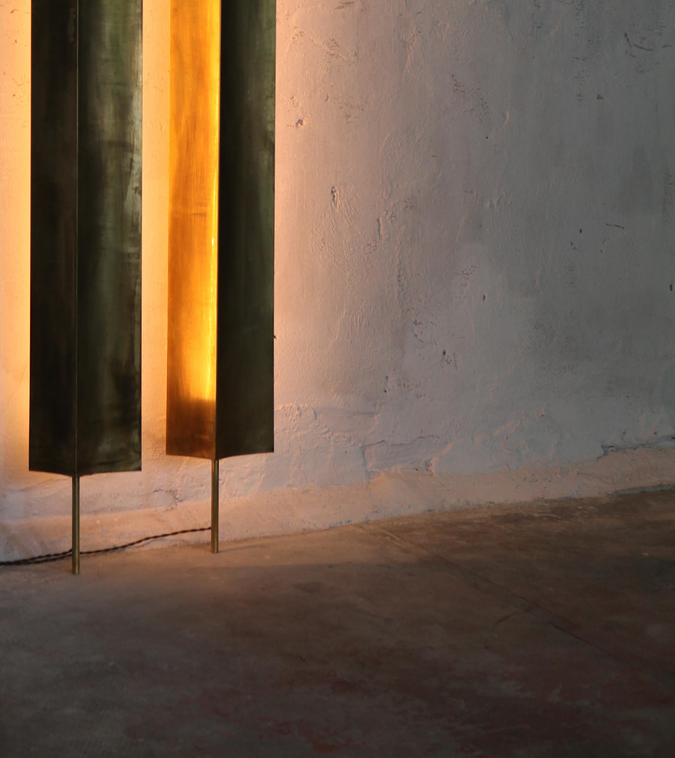 Brass T_Lb lamp by Andrea Tognon For Sale