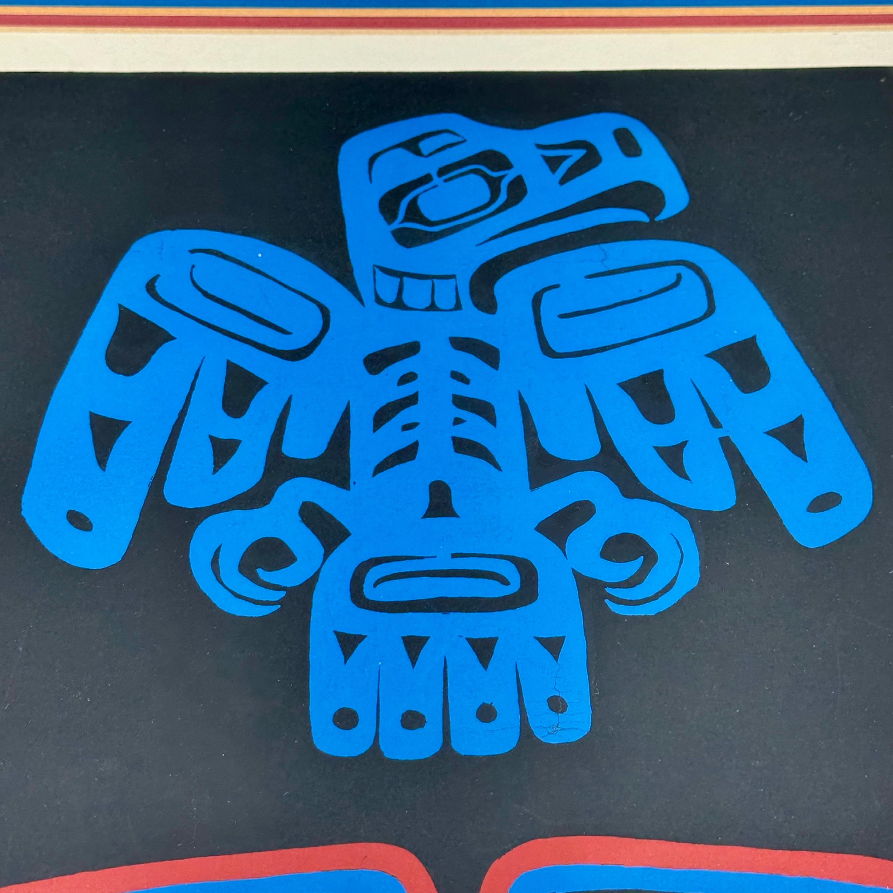 20th Century Tlingit American Indians Drawing Print of Raven, Signed C. Saslow